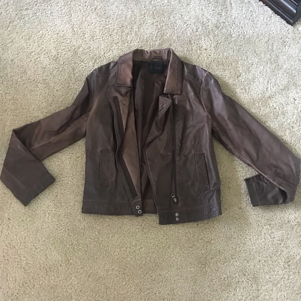 Brown Leather Jacket - Medium